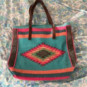Beaded Woven Tote